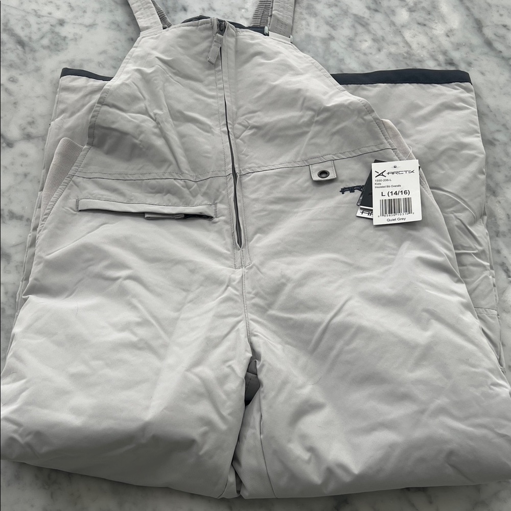 Arctix Quiet Grey Teen Insulated Bib Overalls 14-16